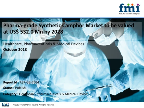 Pharma-grade Synthetic Camphor Market to be valued at US$ 532.0 Mn by 2028