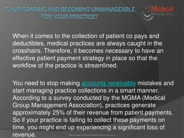 Is A/R Soaring and Becoming Unmanageable For Your Practice?