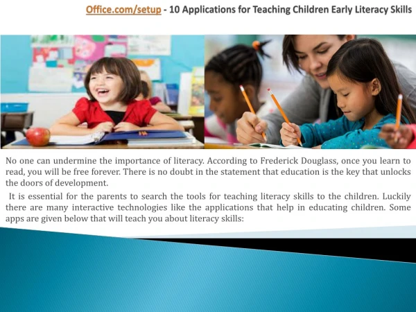 10 Applications for Teaching Children Early Literacy Skills
