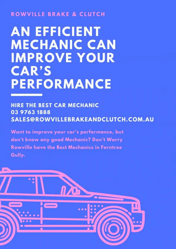 An Efficient Mechanic Can Improve Your Car’s Performance