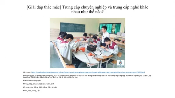gi i p th c m c trung c p chuy n nghi p v trung c p ngh kh c nhau nh th n o