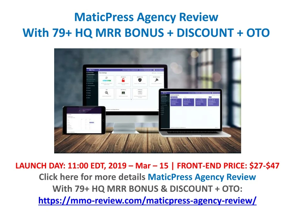 maticpress agency review with 79 hq mrr bonus