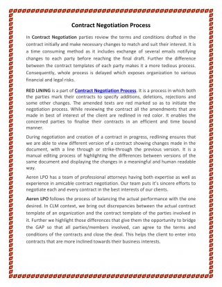 Contract Negotiations Process - slide 1