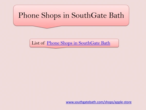 Phone Shops in Bath