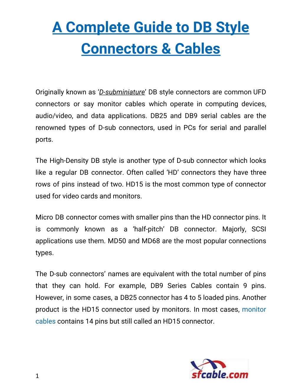 a complete guide to db style connectors cables
