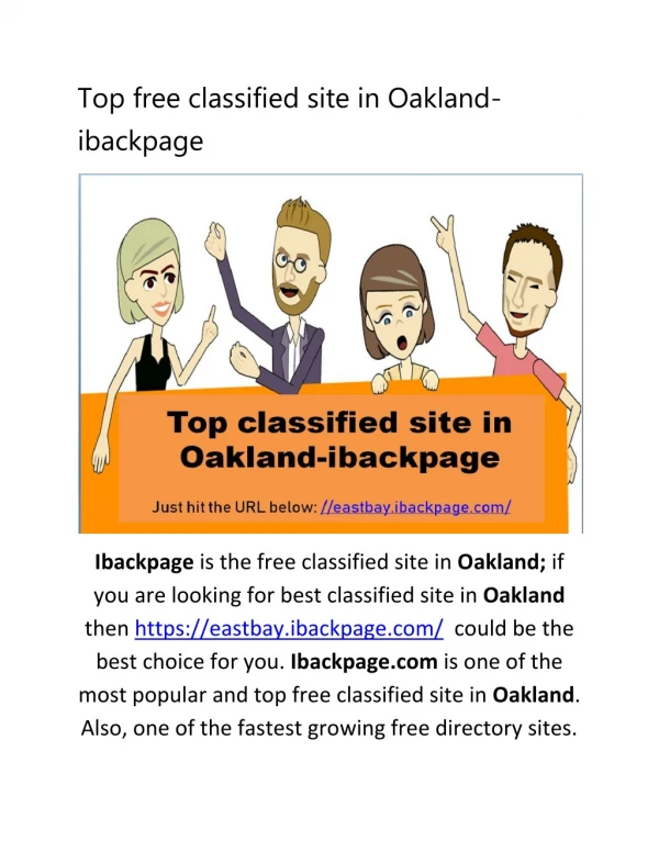 Top free classified site in Oakland-ibackpage