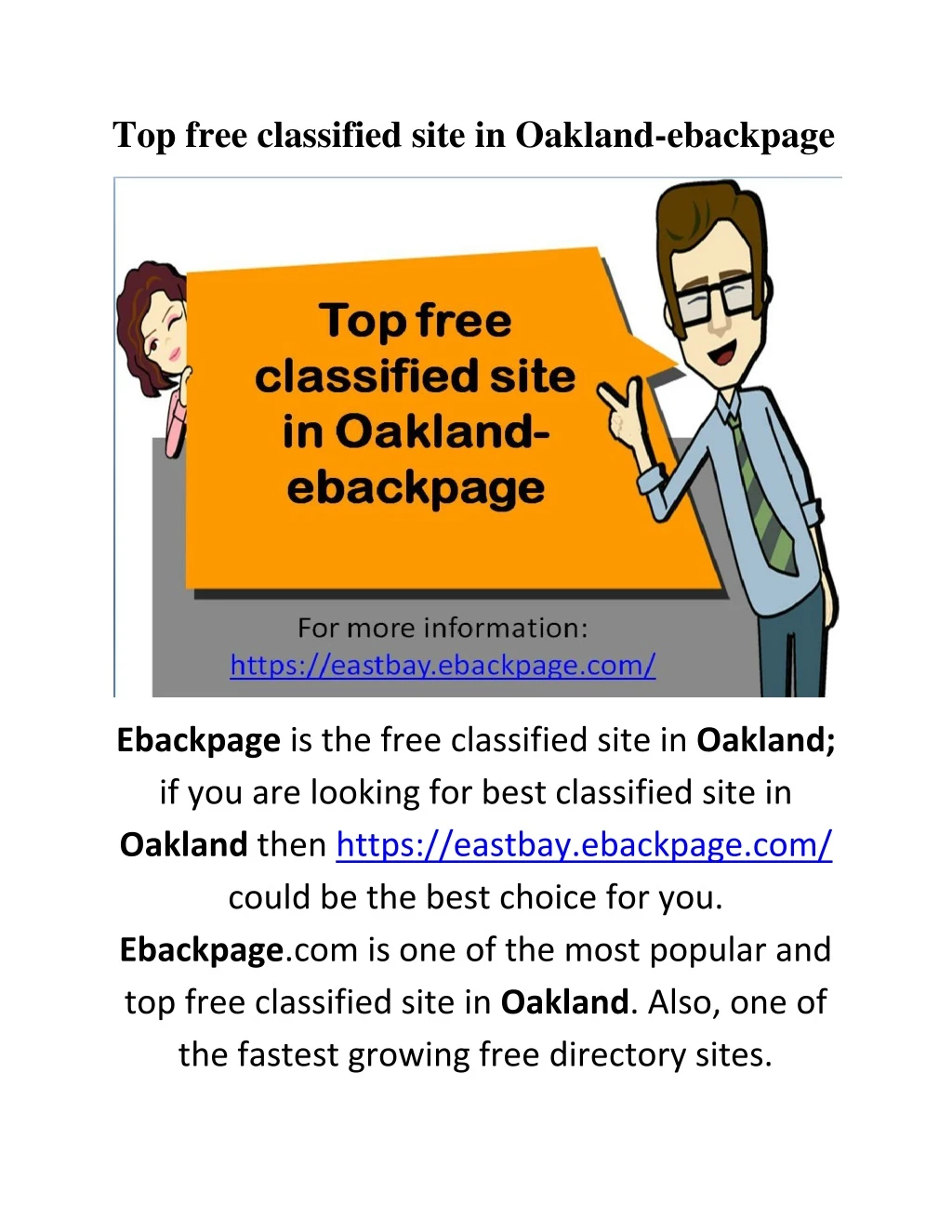 top free classified site in oakland ebackpage