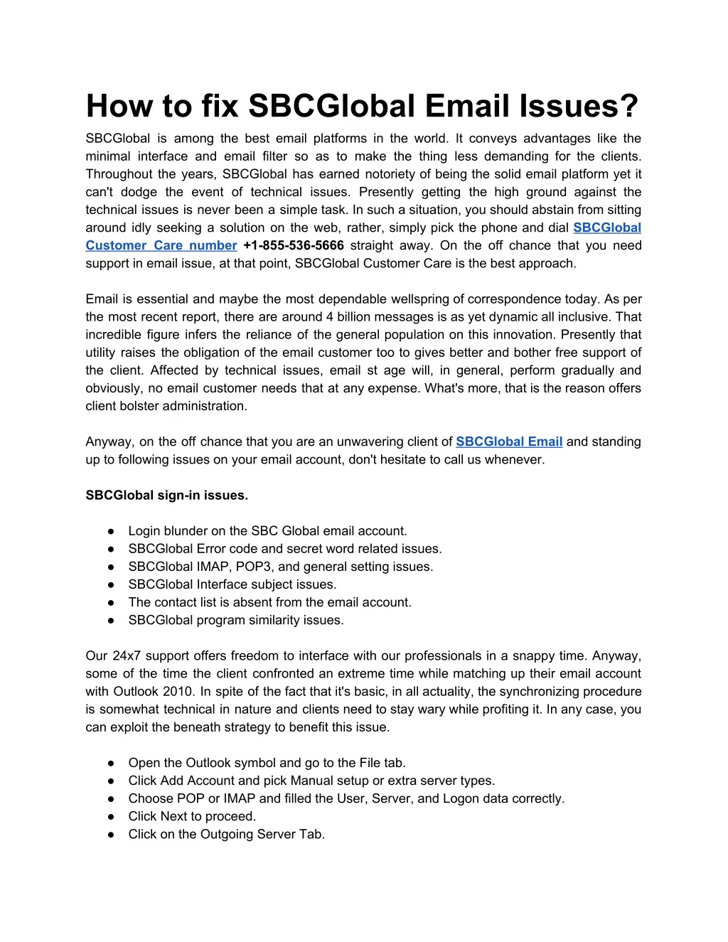 how to fix sbcglobal email issues