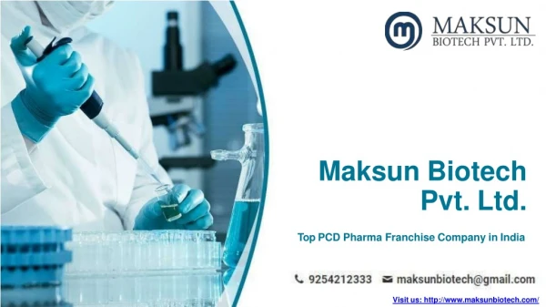 Pharma Business Opportunity In India - Maksun Biotech