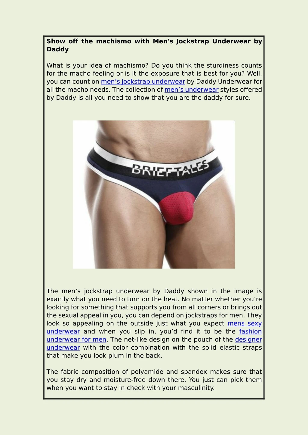 show off the machismo with men s jockstrap