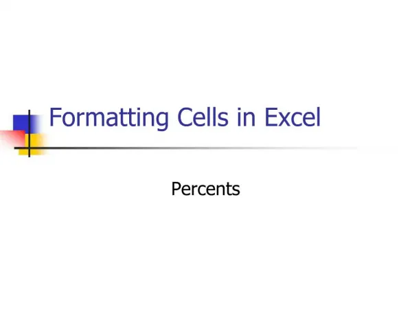 Formatting Cells in Excel