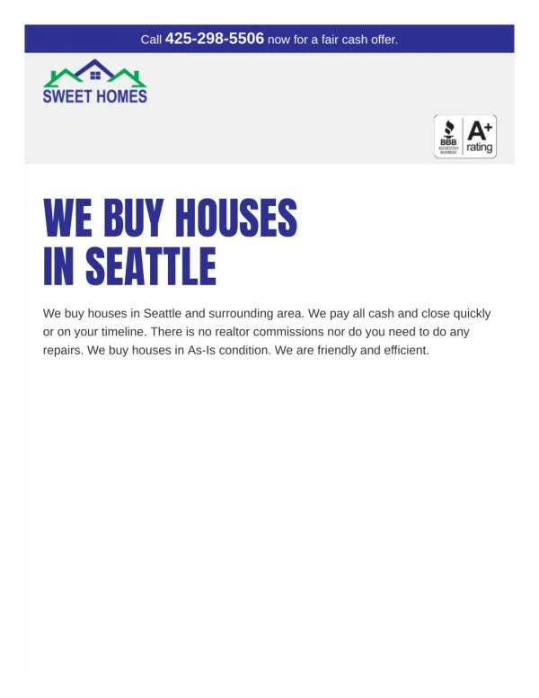 Sell house fast Tacoma