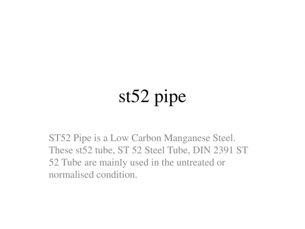 st52 pipe suppliers