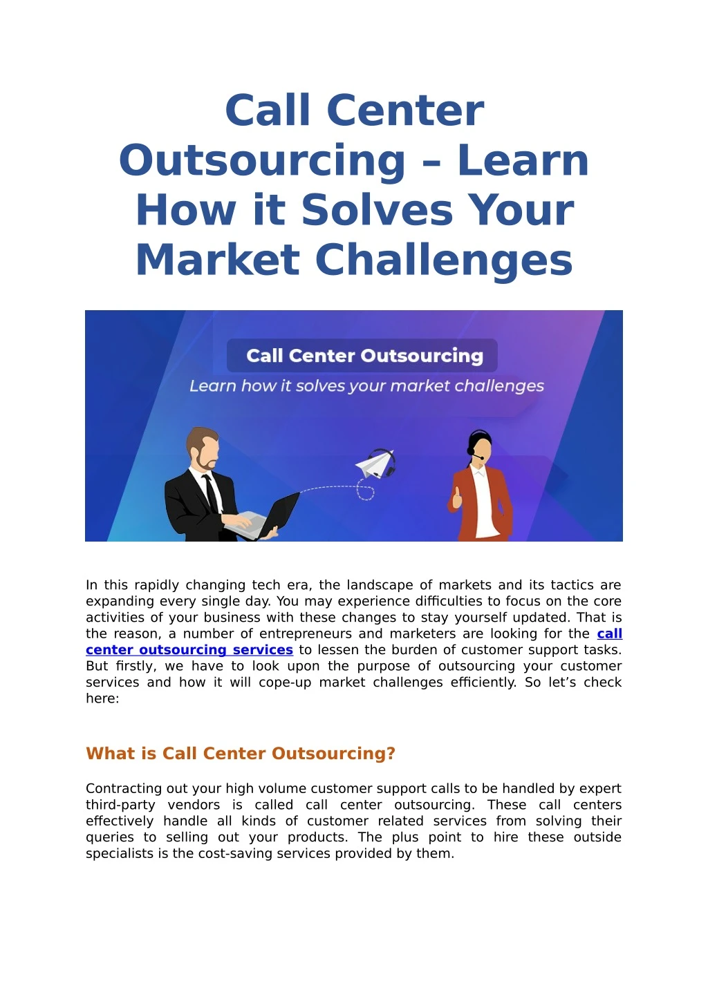 call center outsourcing learn how it solves your