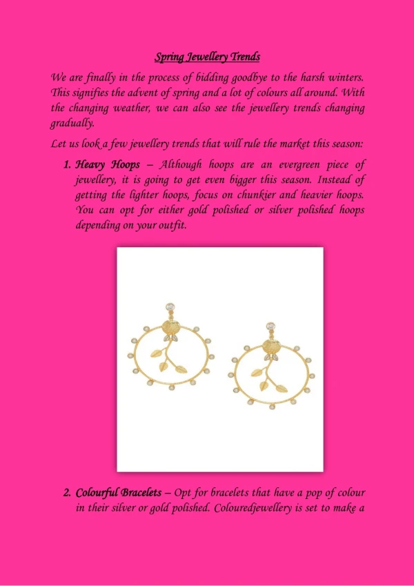 Spring Jewellery Trends 2019 PDF | Spring Fashion Trends 2019 PDF