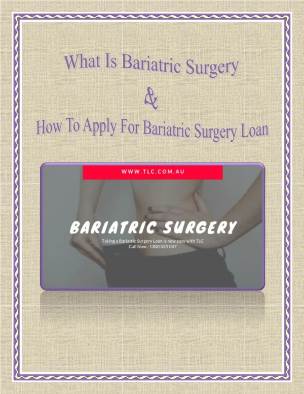 What Is Bariatric Surgery & How To Apply For Bariatric Surgery Loan