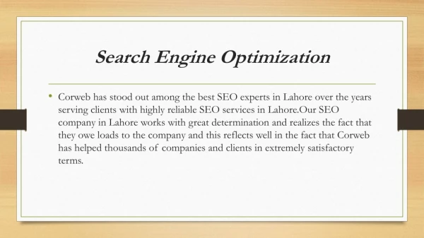 SEO services in Lahore