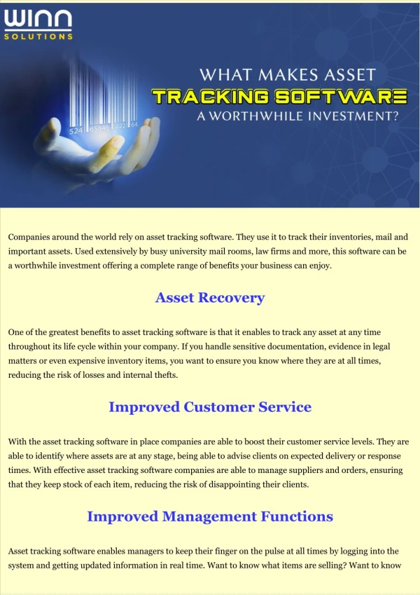 What Makes Asset Tracking Software a Worthwhile Investment?