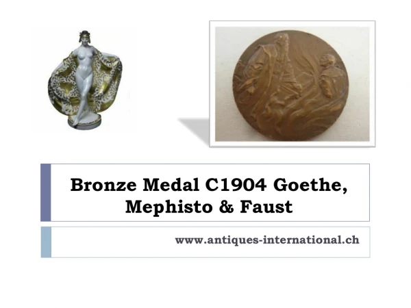 Bronze Medal C1904 Goethe, Mephisto & Faust