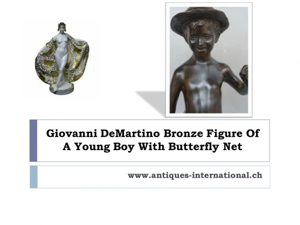 Giovanni DeMartino Bronze Figure Of A Young Boy With Butterfly Net