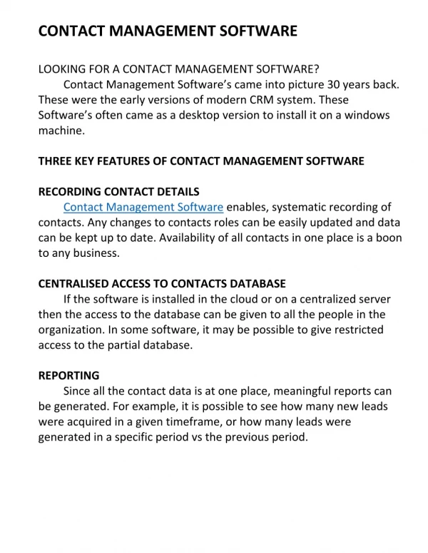 Contact management Software - Solastis