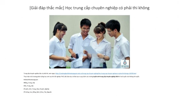 gi i p th c m c h c trung c p chuy n nghi p c ph i thi kh ng