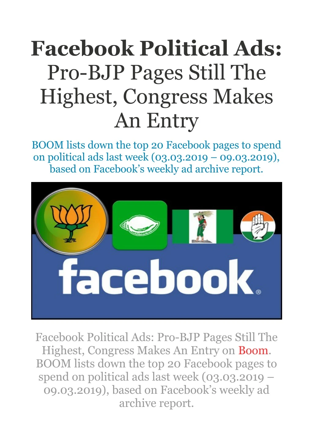 facebook political ads pro bjp pages still
