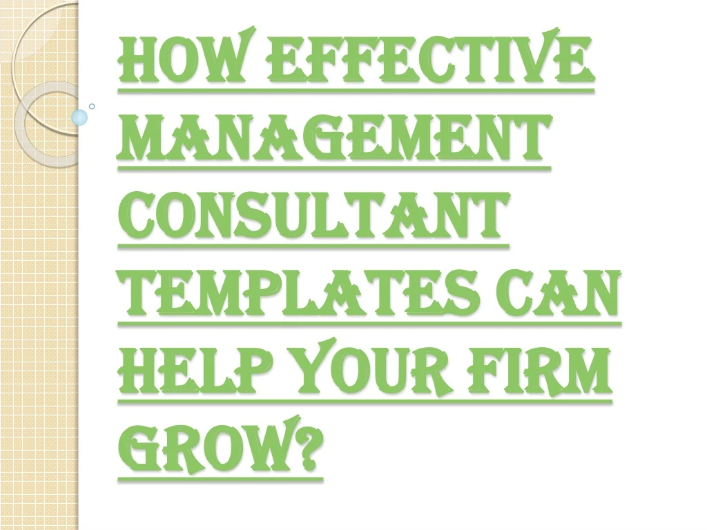 how effective management consultant templates can help your firm grow