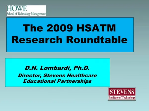 The 2009 HSATM Research Roundtable
