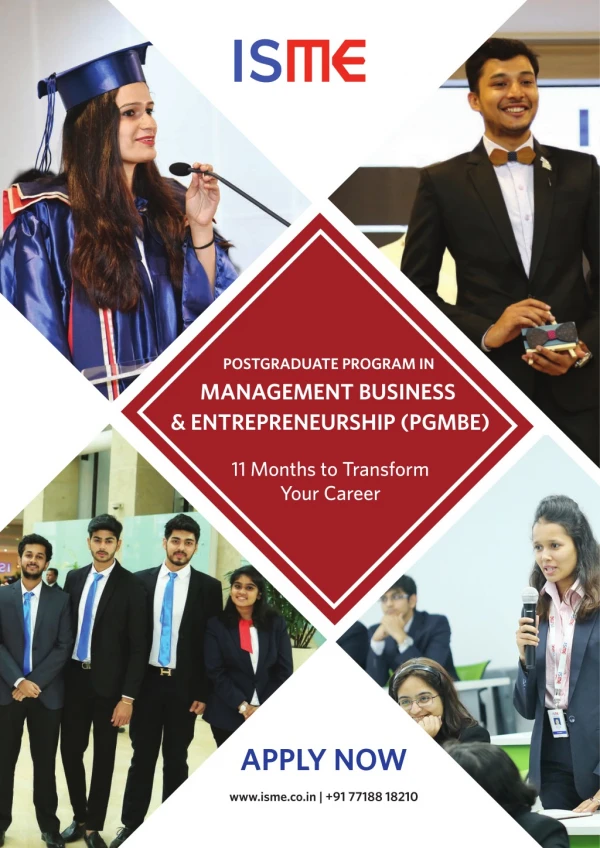 Postgraduation Program in Management Business and Entrepreneurship (PGMBE) In 11 Months 