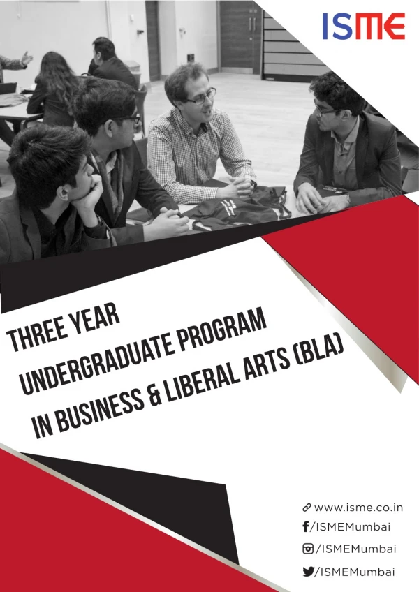 ISME's 3 Years Undergraduate Program Of Business & Liberal Arts (BLA) Curriculum