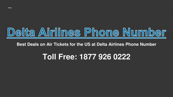 Best Deals on Air Tickets for the US at Delta Airlines Phone Number