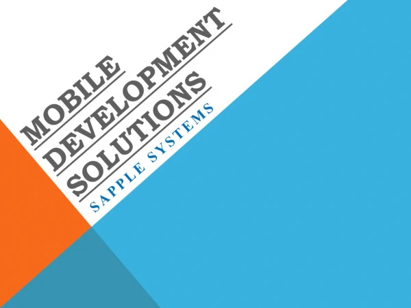 Mobile Development Solutions – Sapple Systems