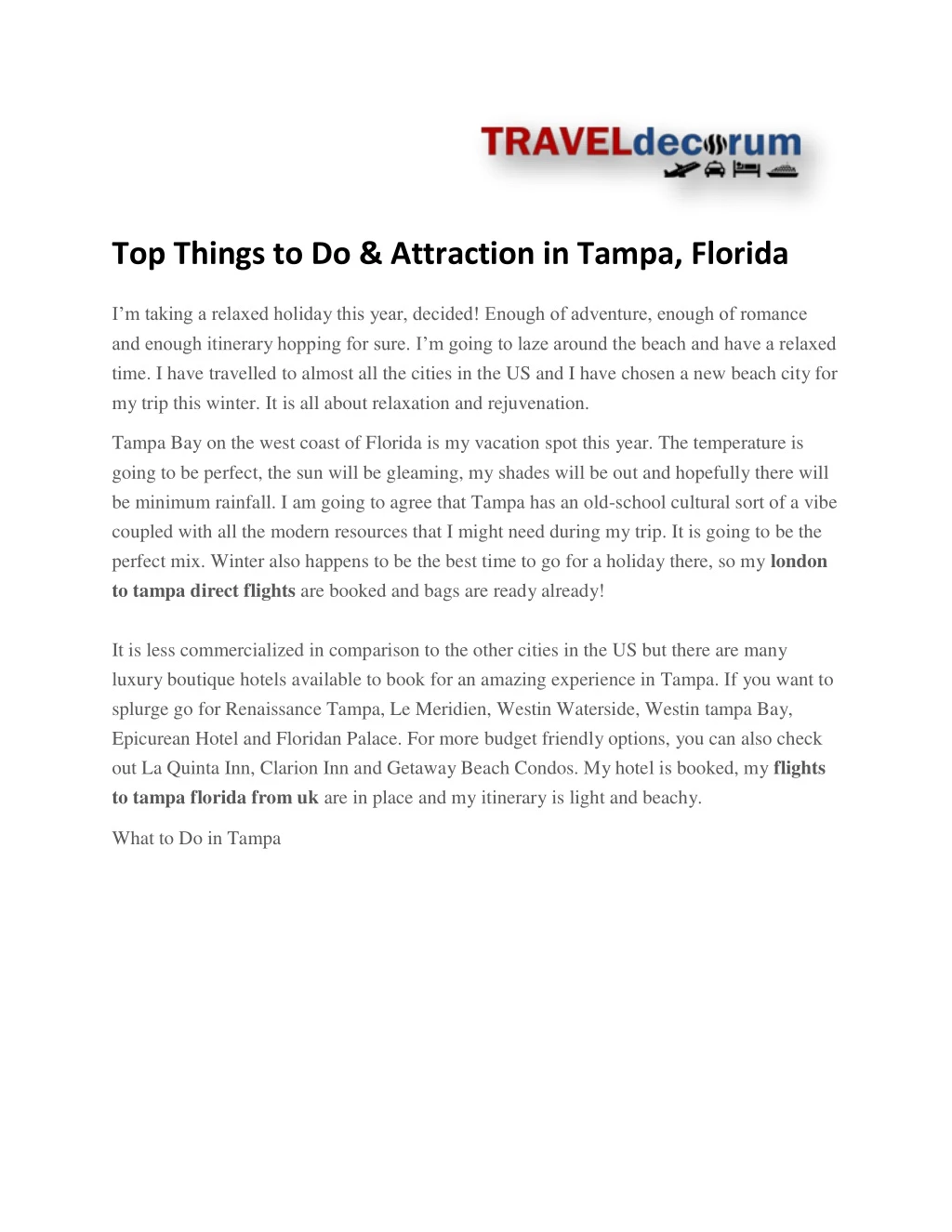 top things to do attraction in tampa florida