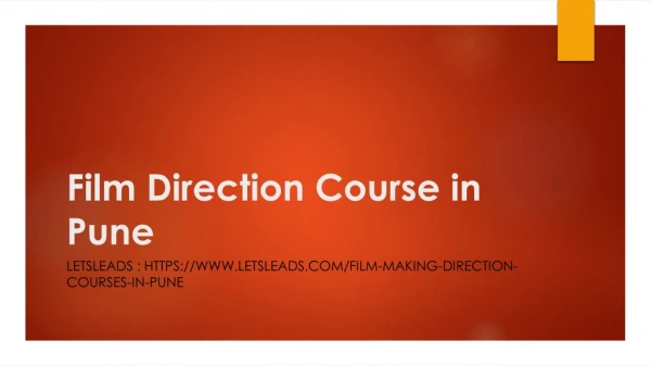 part time film direction course in pune