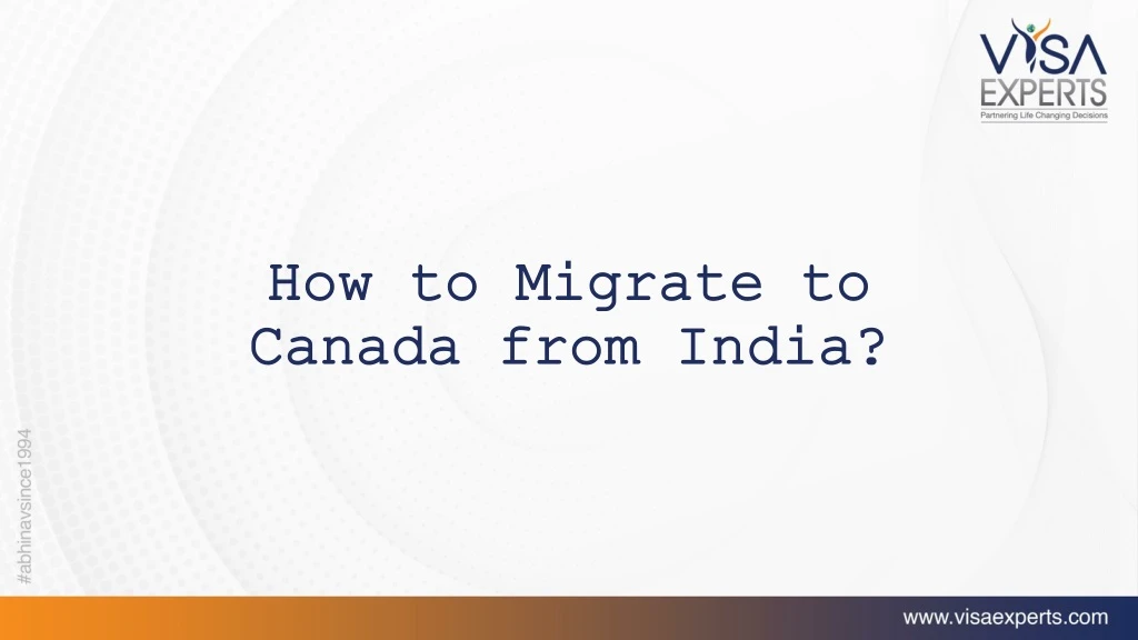 how to migrate to canada from india