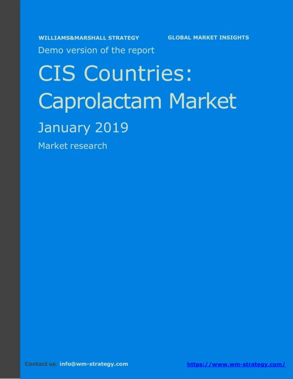 WMStrategy Demo CIS Countries Caprolactam Market January 2019