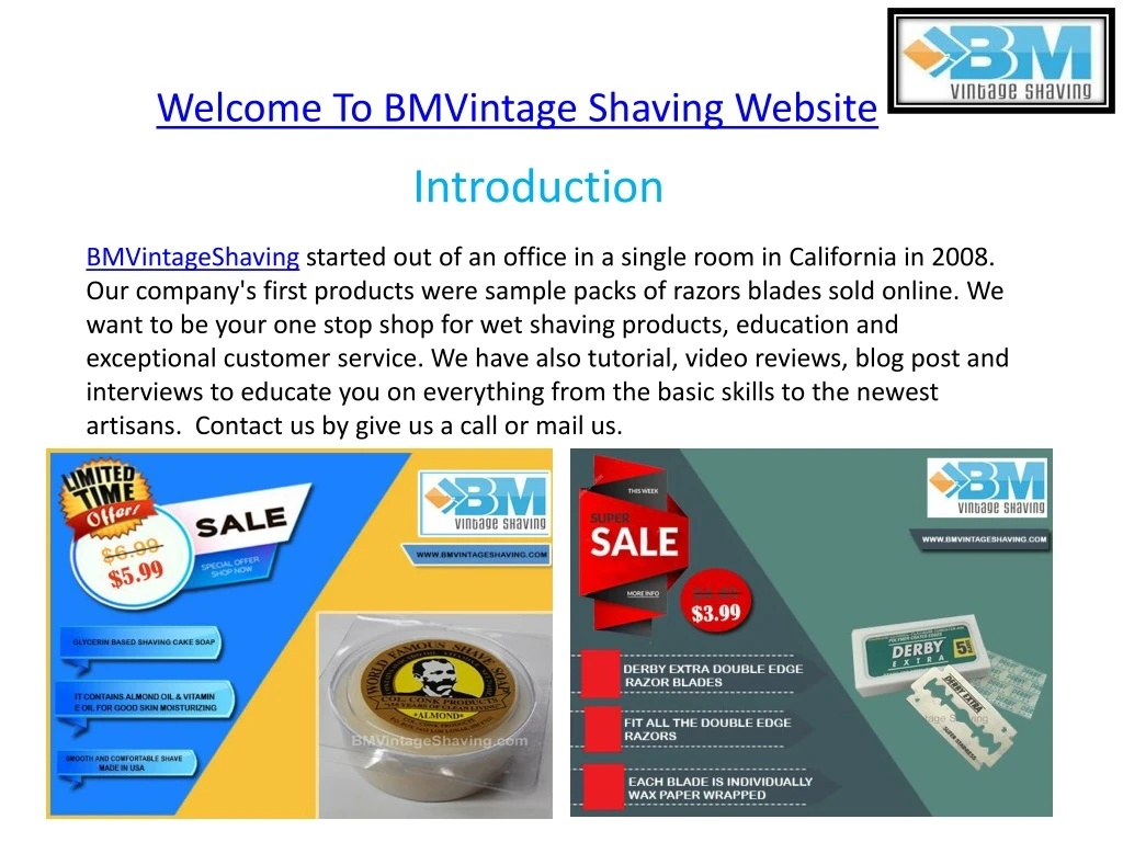 welcome to bmvintage shaving website