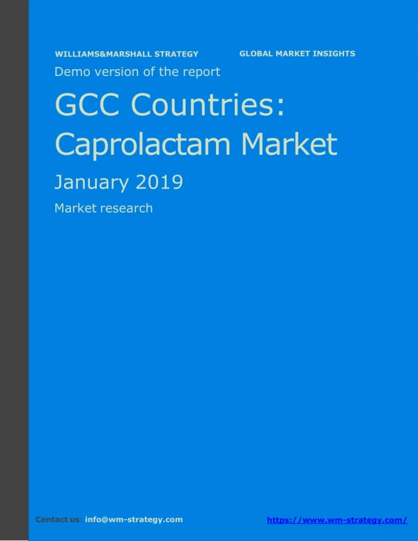 WMStrategy Demo GCC Countries Caprolactam Market January 2019