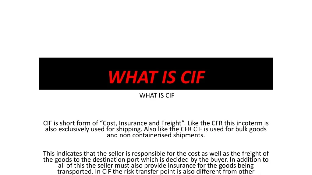 what is cif