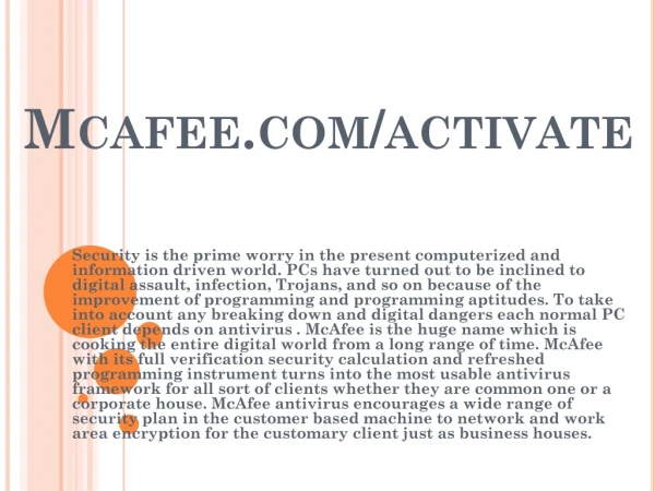 mcafee com activate