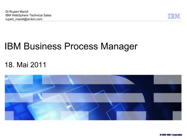 IBM Business Process Manager 18. Mai 2011