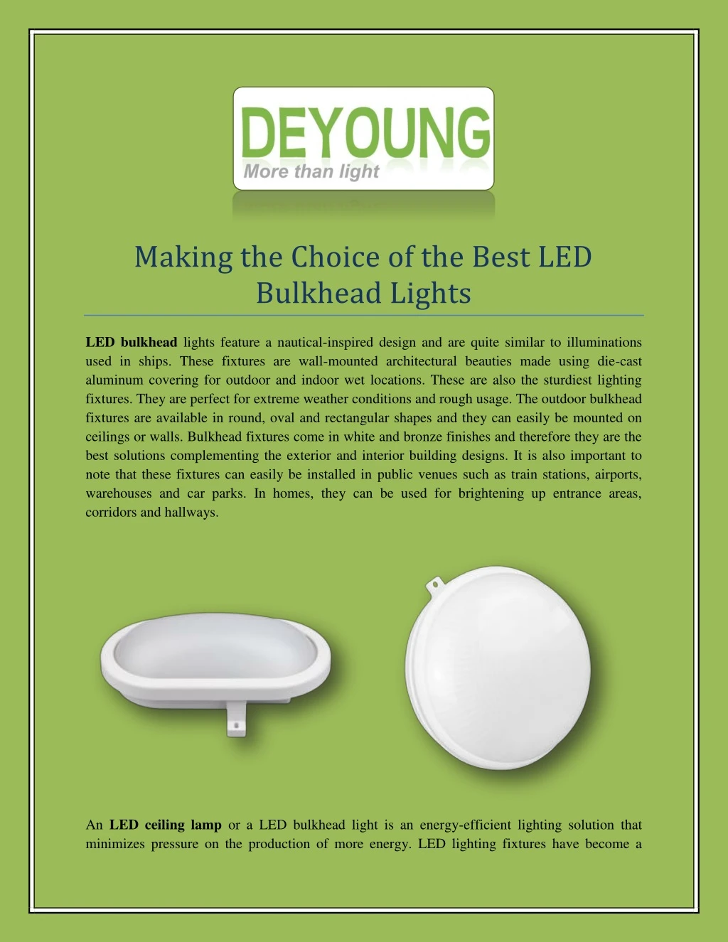 making the choice of the best led bulkhead lights