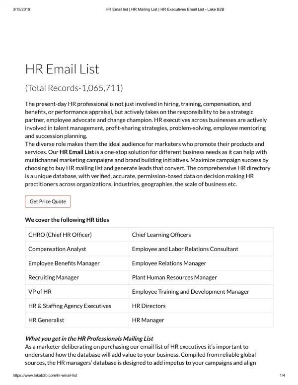 HR Email List