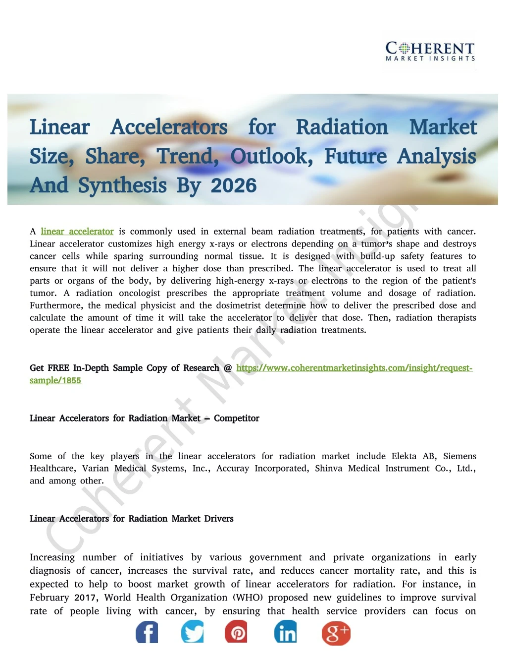 linear accelerators for radiation linear