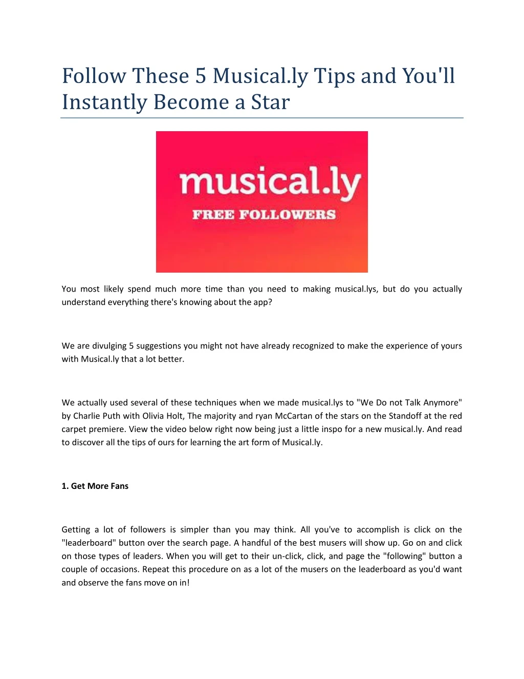 follow these 5 musical ly tips