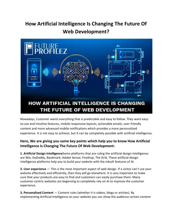 How Artificial Intelligence Is Changing The Future Of Web Development?