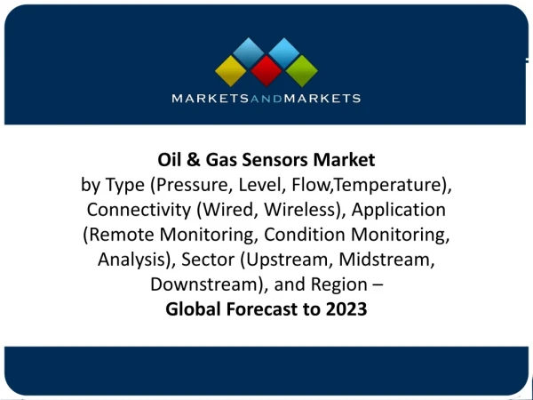 Oil & Gas Sensors Market worth $9.4 Billion by 2023