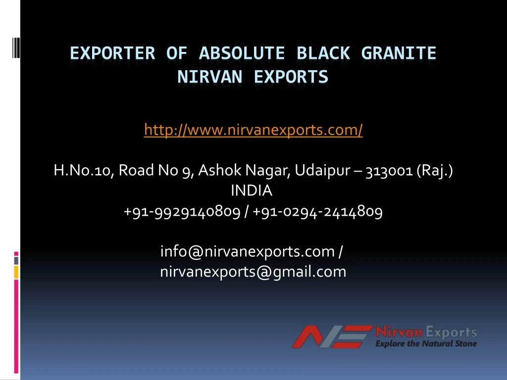 exporter of absolute black granite nirvan exports