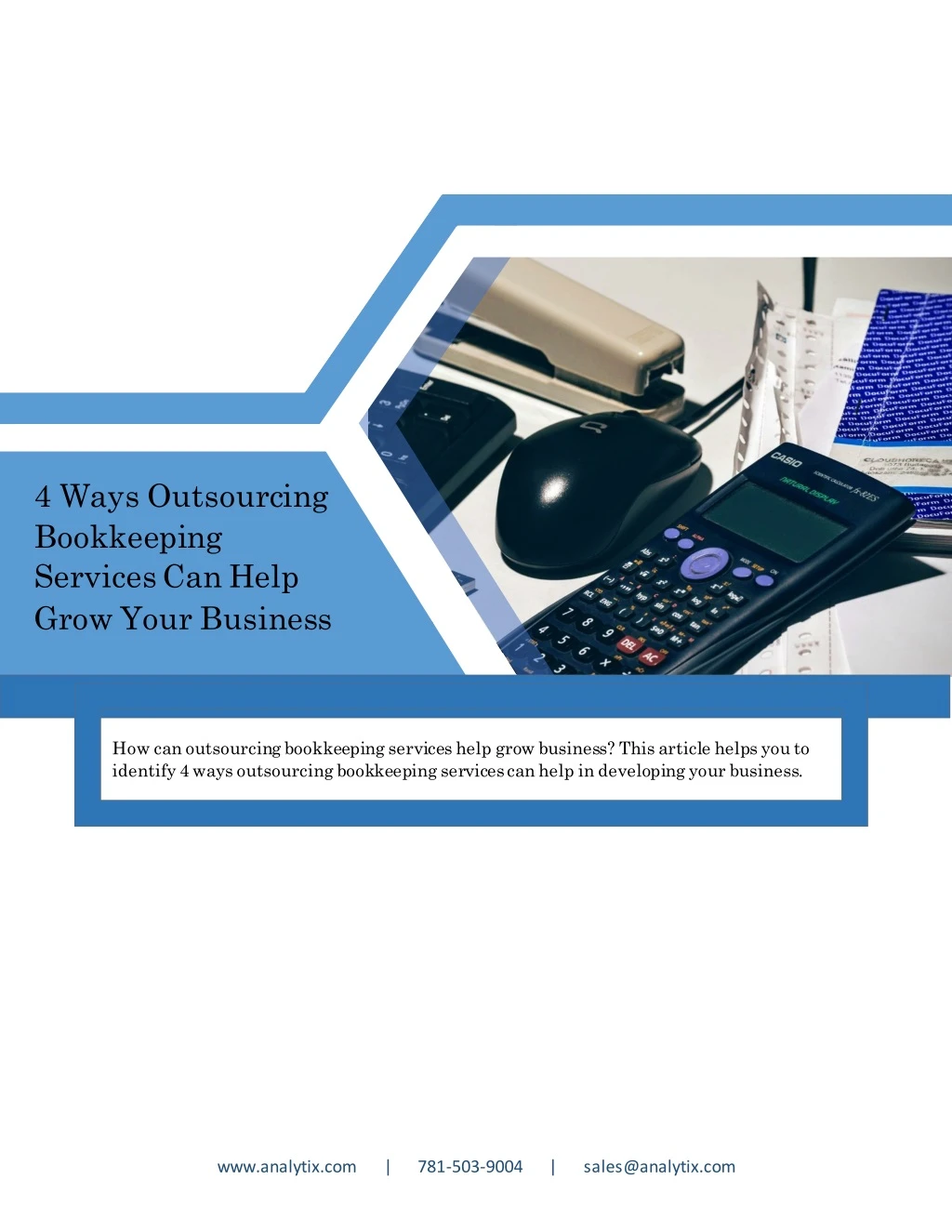 4 ways outsourcing bookkeeping services can help